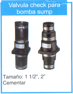 Válvula Check para Bomba Sump